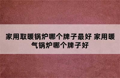 家用取暖锅炉哪个牌子最好 家用暖气锅炉哪个牌子好